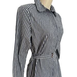 Calvin Klein Navy White Gingham Belted Dress NWOT Classic Nautical Size 4